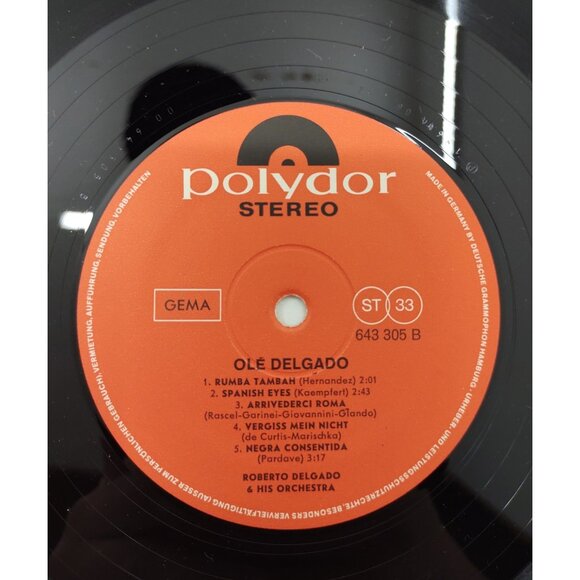 Roberto Delgado & His Orchestra - Olé Delgado | 1968 Polydor Latin LP Vinyl - Picture 5 of 7